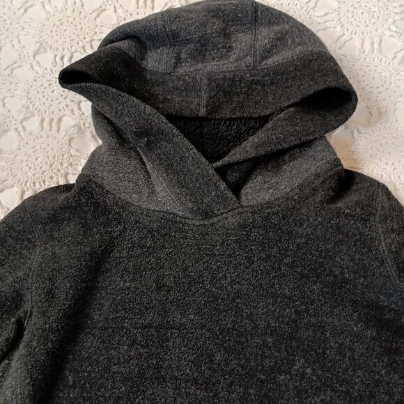 Alo Hoodie Sweatshirt Gray Pullover Fur Lined Hood Kangaroo Pocket Large Women L - Picture 7 of 11
